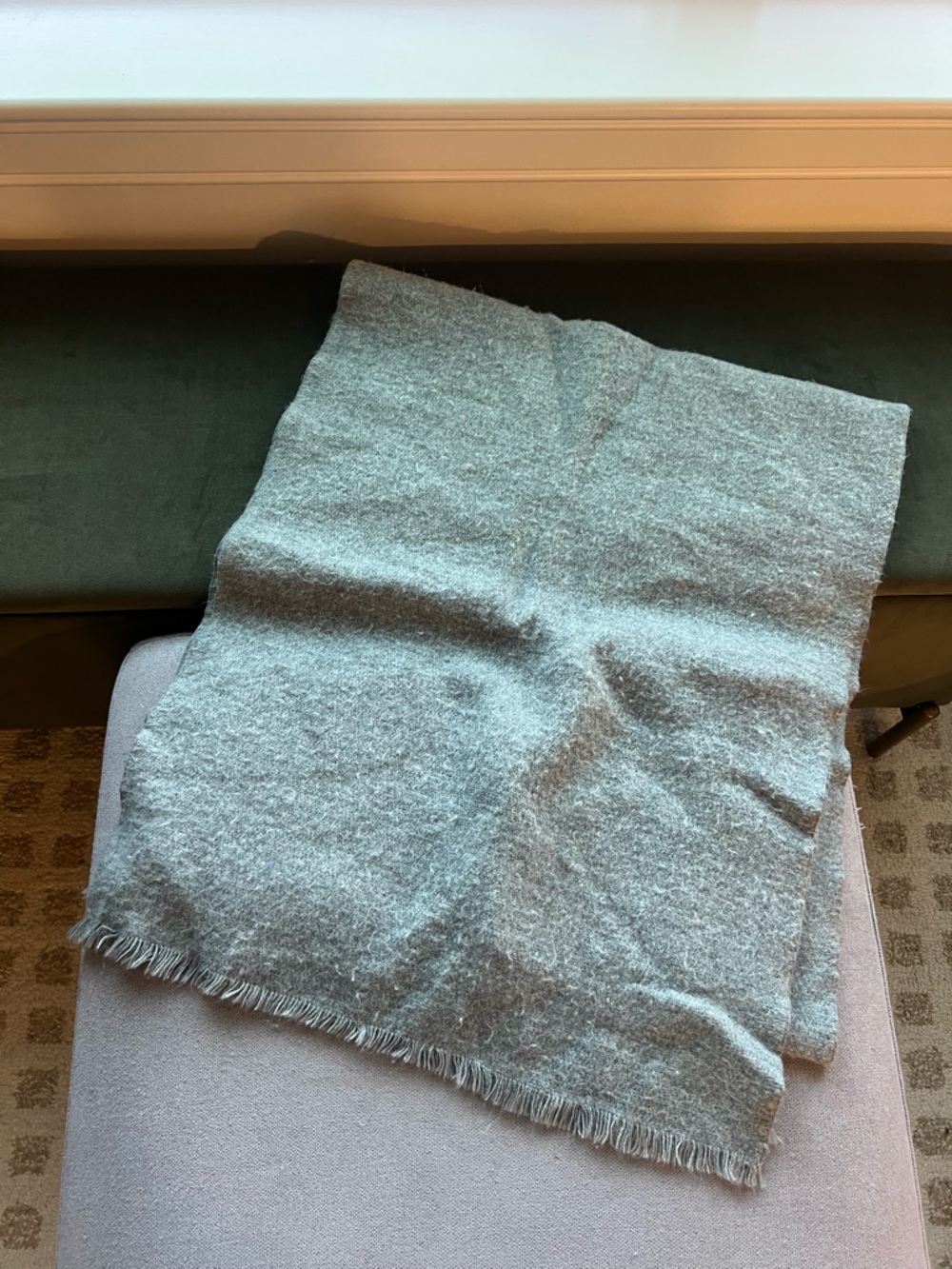 Soft Light Gray Textured Blanket Scarf
